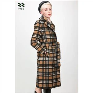 Kvinnors knälång vinterrockar med bälte