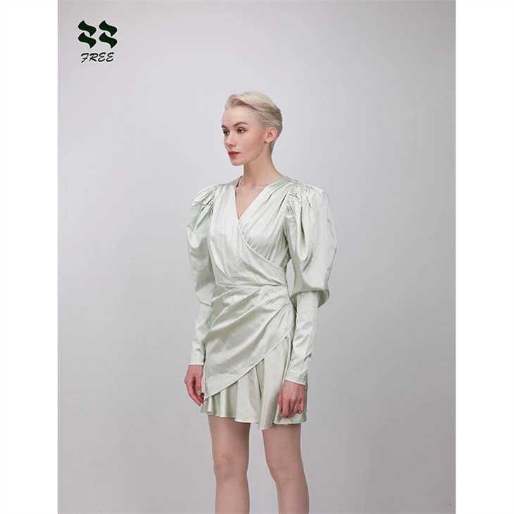 Wrapped v neck dress